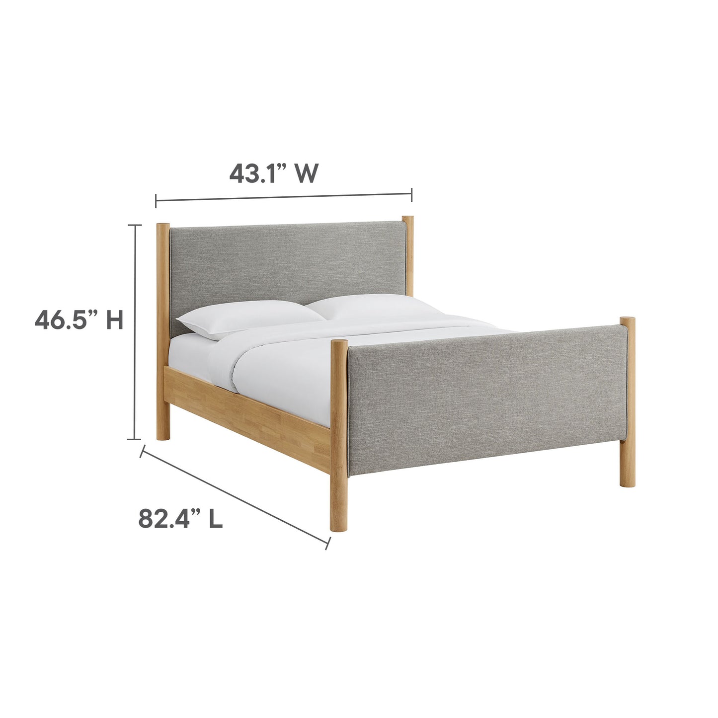 Modway - Maven Full Size Fabric Upholstered Platform Bed by Modway  Bedroom Beds Oatmeal - MOD-7186-HEW-OAK
