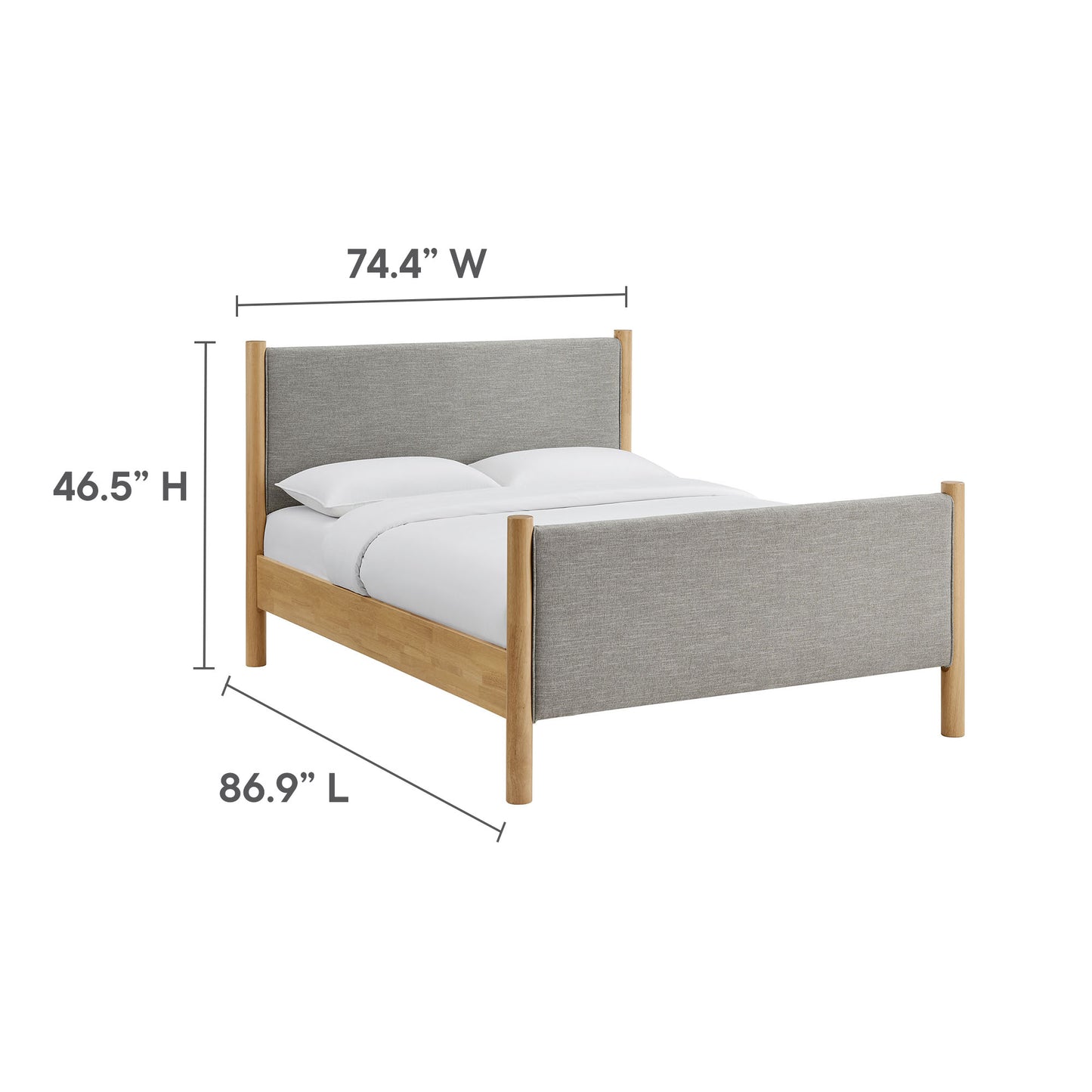 Modway - Maven King Size Fabric Upholstered Platform Bed by Modway  Bedroom Beds Oatmeal - MOD-7192-HEW-OAK