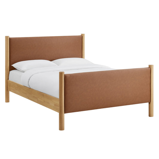 Modway - Maven King Size Vegan Leather Upholstered Platform Bed by Modway  Bedroom Beds Brown - MOD-7193-TAN-OAK