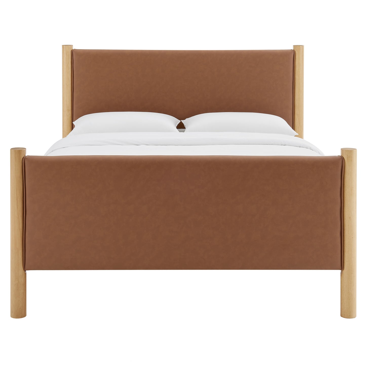 Modway - Maven King Size Vegan Leather Upholstered Platform Bed by Modway  Bedroom Beds Brown - MOD-7193-TAN-OAK