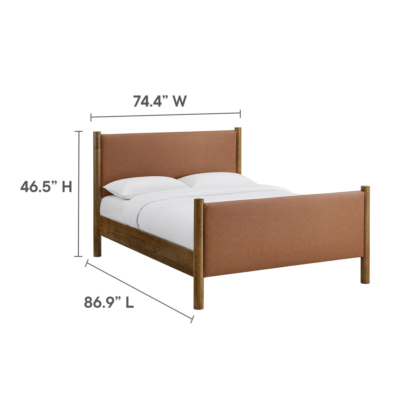 Modway - Maven King Size Vegan Leather Upholstered Platform Bed by Modway  Bedroom Beds Brown - MOD-7193-TAN-WAL