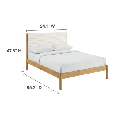 Modway - Olea Channel Tufted Boucle Solid Wood Queen Platform Bed by Modway  Bedroom Beds Brown - MOD-7198-FEA-OAK