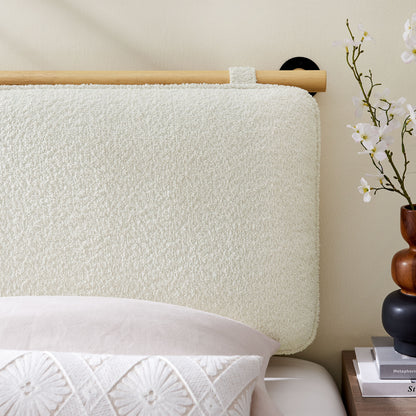 Modway - Anela Wall-Mounted Chenille Upholstered Twin Headboard by Modway  Bedroom Headboards Brown - MOD-7205-CRE-NAT