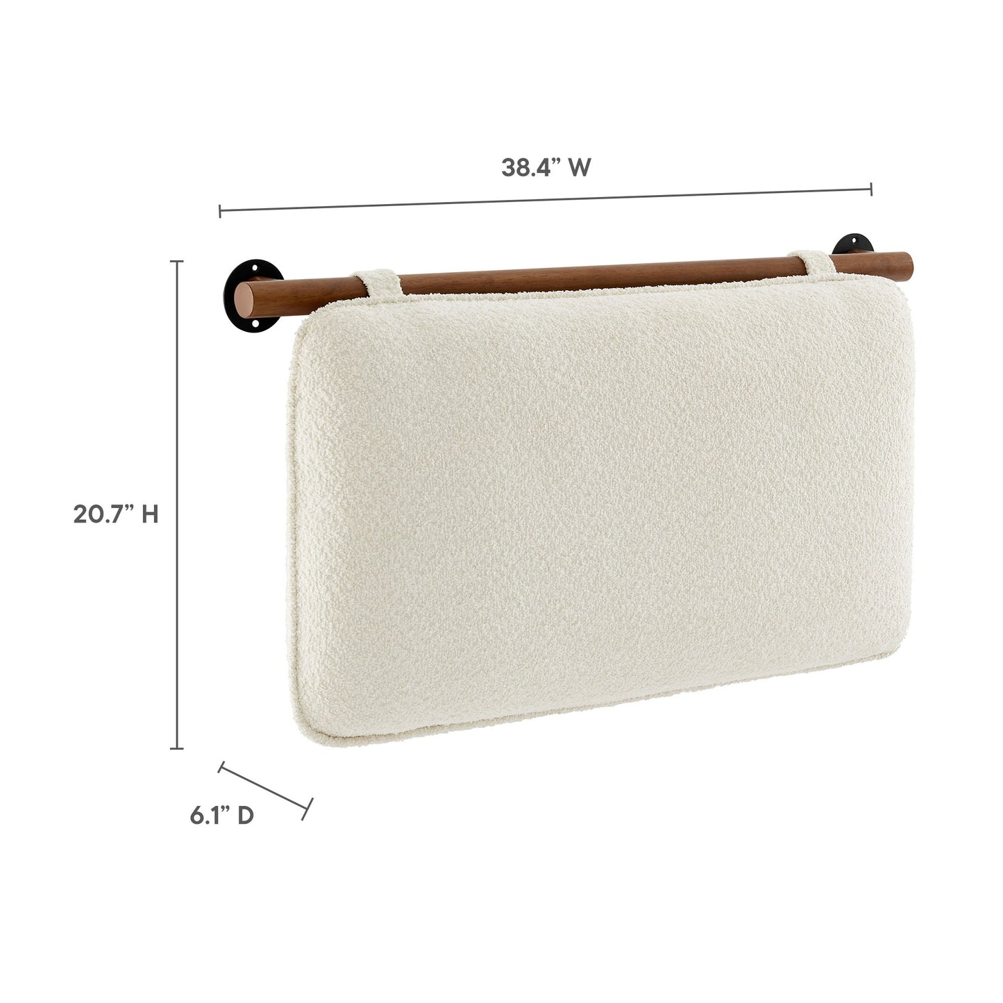 Modway - Anela Wall-Mounted Chenille Upholstered Twin Headboard by Modway  Bedroom Headboards Brown - MOD-7205-CRE-WAL