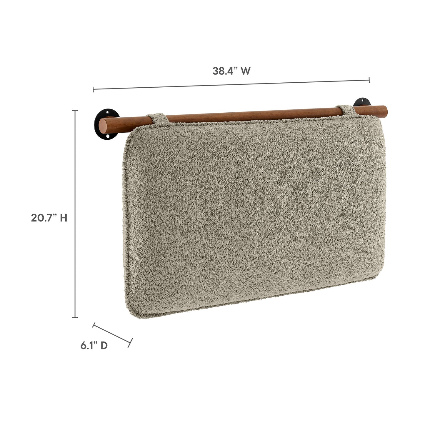 Modway - Anela Wall-Mounted Chenille Upholstered Twin Headboard by Modway  Bedroom Headboards Brown - MOD-7205-OAT-WAL