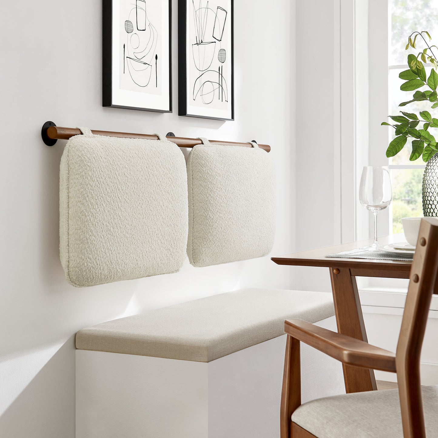 Modway - Anela Wall-Mounted Chenille Upholstered Queen Headboard by Modway  Bedroom Headboards Brown - MOD-7212-CRE-WAL