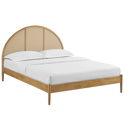 Modway - Odette Queen Arched Rattan Cane Platform Bed by Modway  Bedroom Beds Brown - MOD-7214-OAK