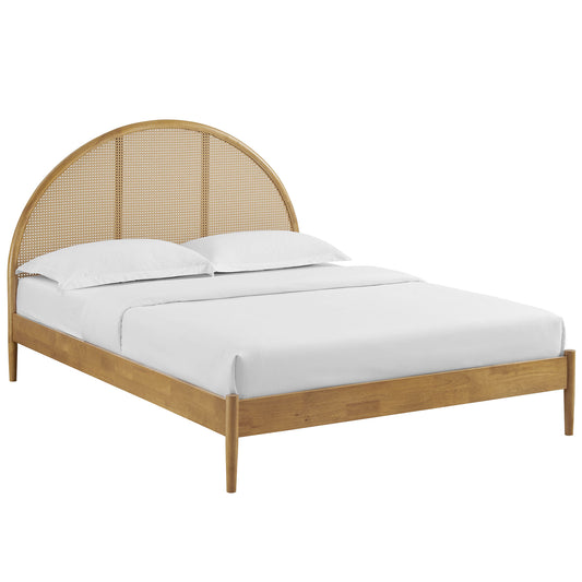 Modway - Odette Queen Arched Rattan Cane Platform Bed by Modway  Bedroom Beds Brown - MOD-7214-OAK