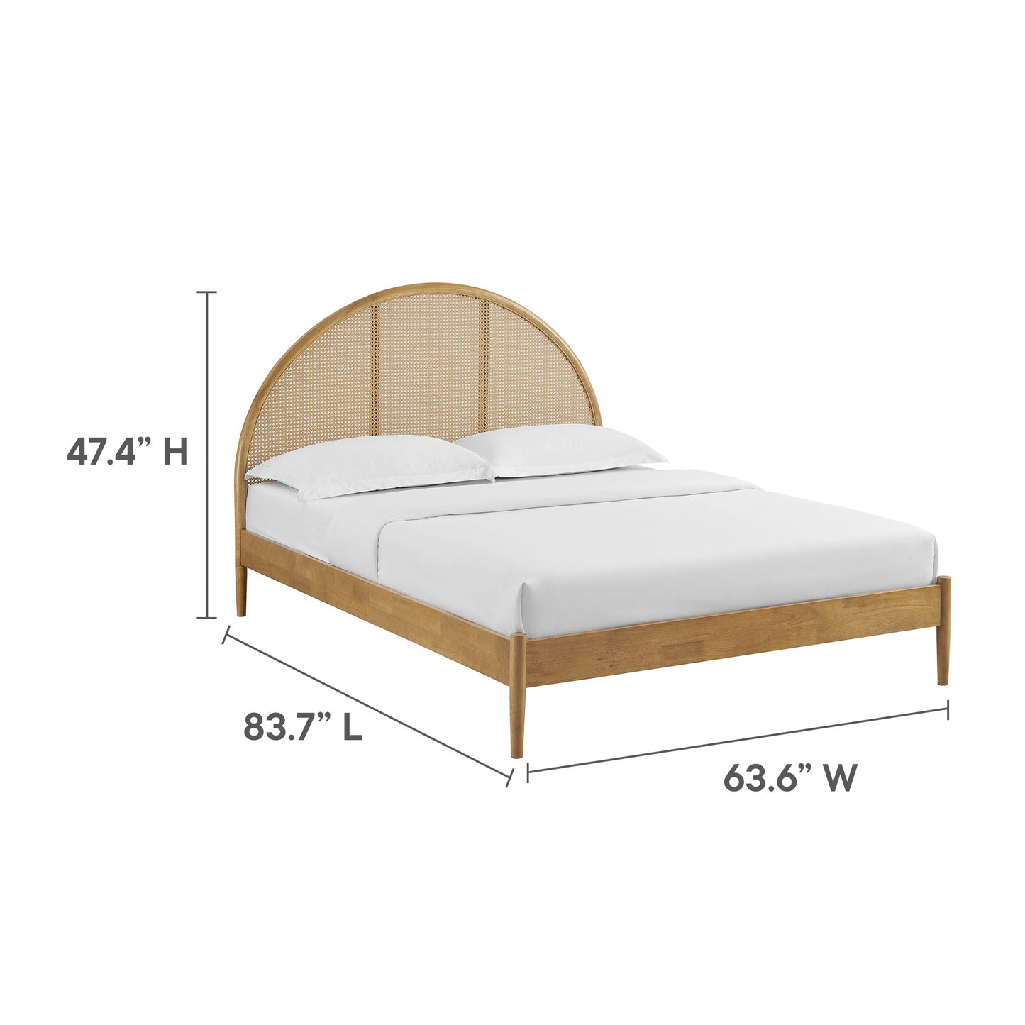 Modway - Odette Queen Arched Rattan Cane Platform Bed by Modway  Bedroom Beds Brown - MOD-7214-OAK