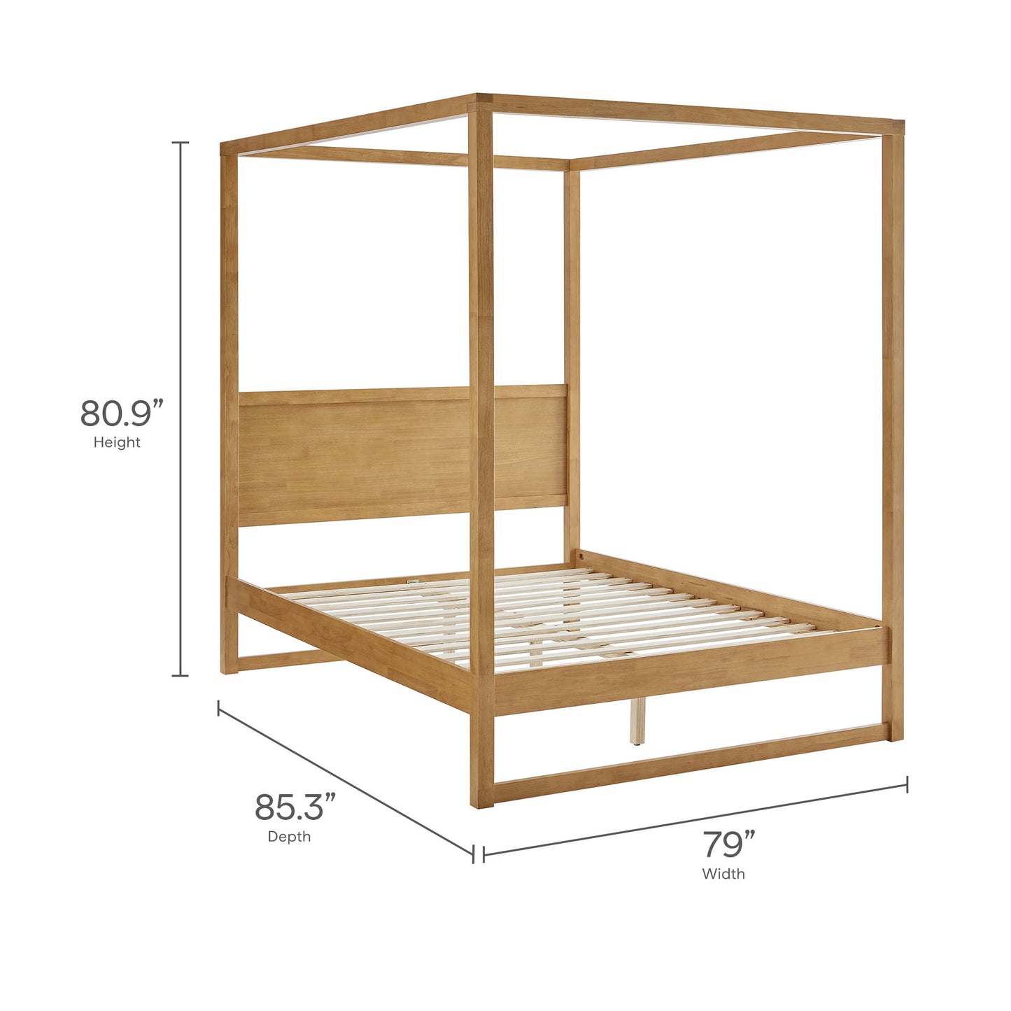 Modway - Alva King Wood Canopy Platform Bed by Modway  Bedroom Beds Brown - MOD-7216-OAK