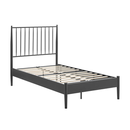 Modway - Adair Spindle Metal Twin Platform Bed by Modway  Bedroom Beds Black - MOD-7217-CHA