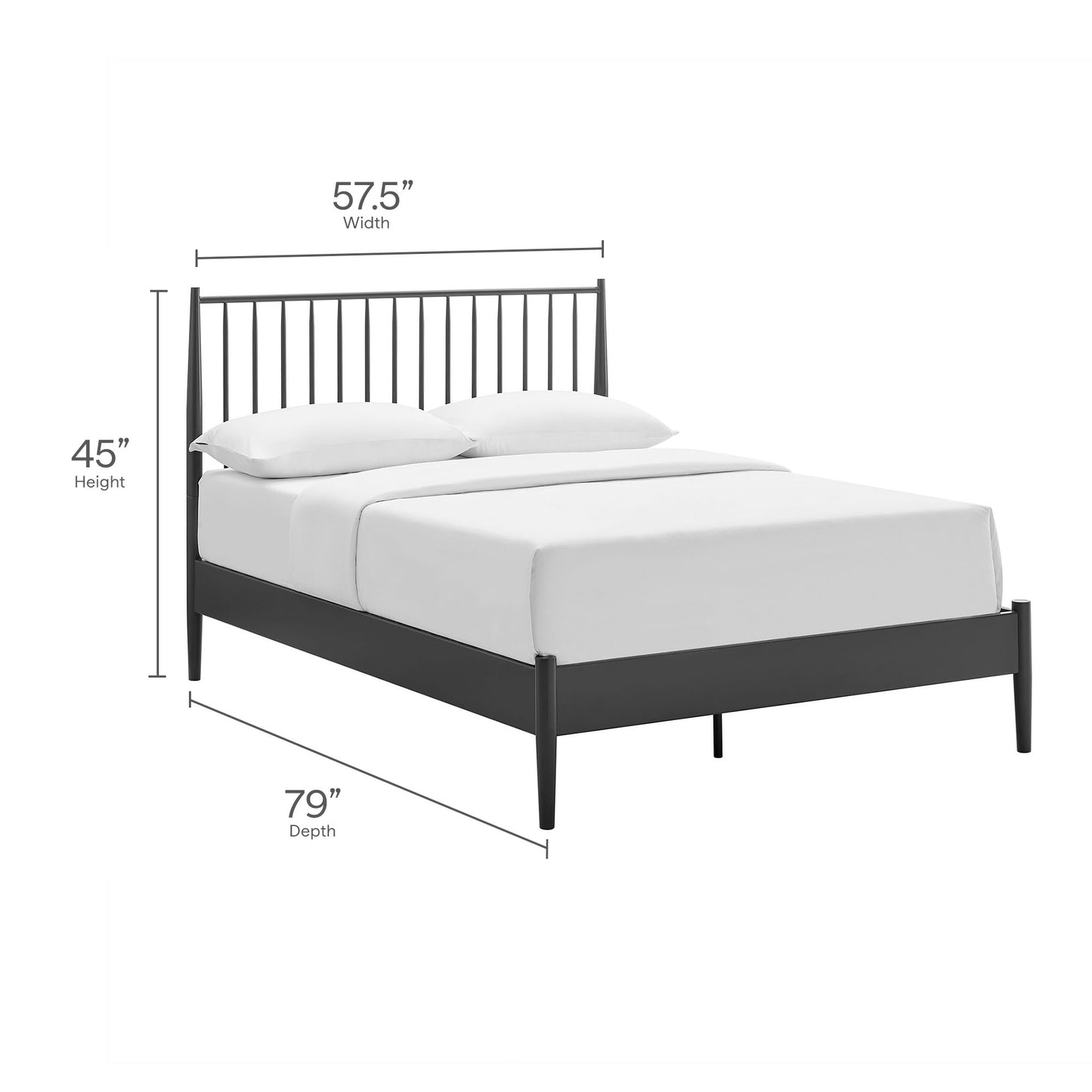 Modway - Adair Spindle Metal Full Platform Bed by Modway  Bedroom Beds Black - MOD-7218-CHA