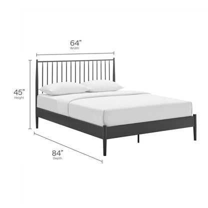Modway - Adair Spindle Metal Queen Platform Bed by Modway  Bedroom Beds Black - MOD-7219-CHA