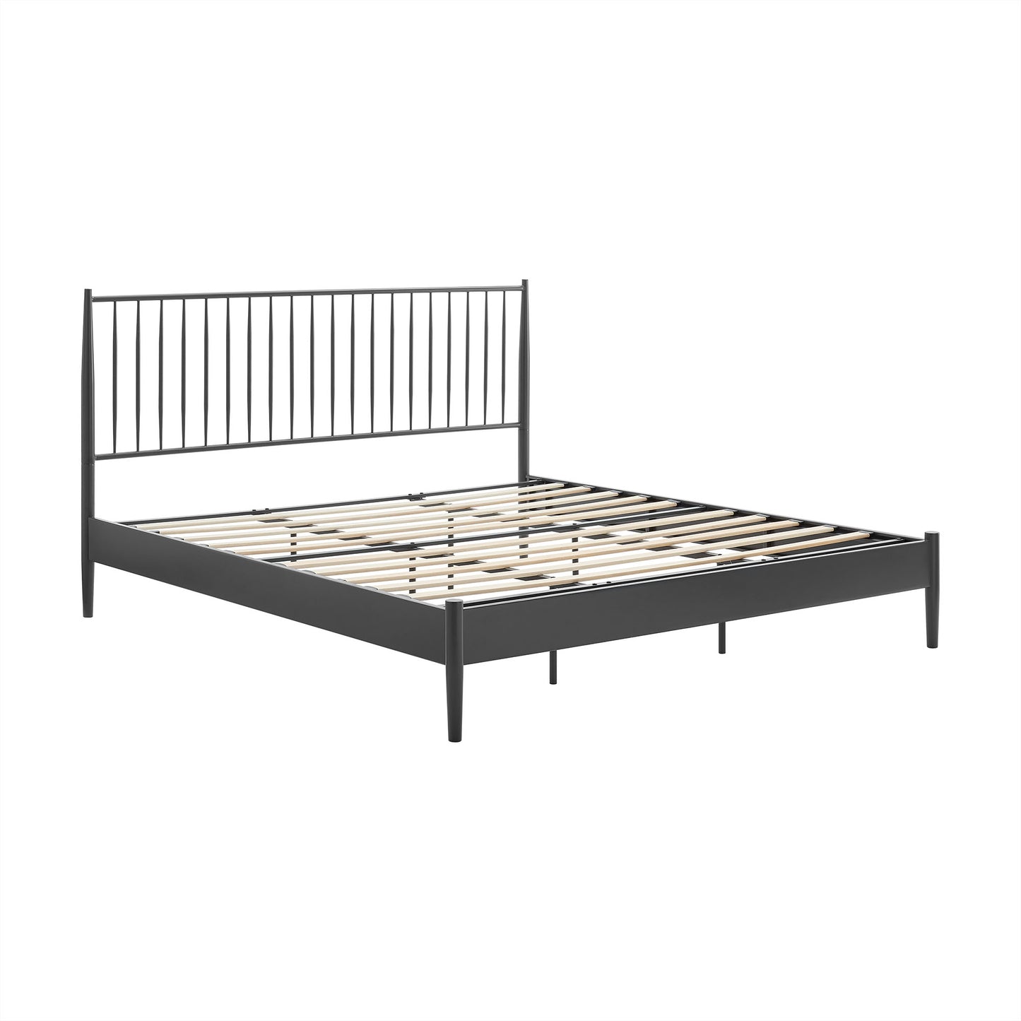 Modway - Adair Spindle Metal King Platform Bed by Modway  Bedroom Beds Black - MOD-7220-CHA