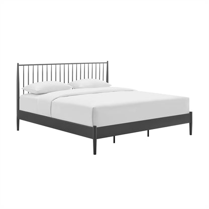 Modway - Adair Spindle Metal King Platform Bed by Modway  Bedroom Beds Black - MOD-7220-CHA