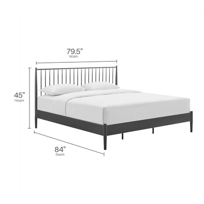Modway - Adair Spindle Metal King Platform Bed by Modway  Bedroom Beds Black - MOD-7220-CHA