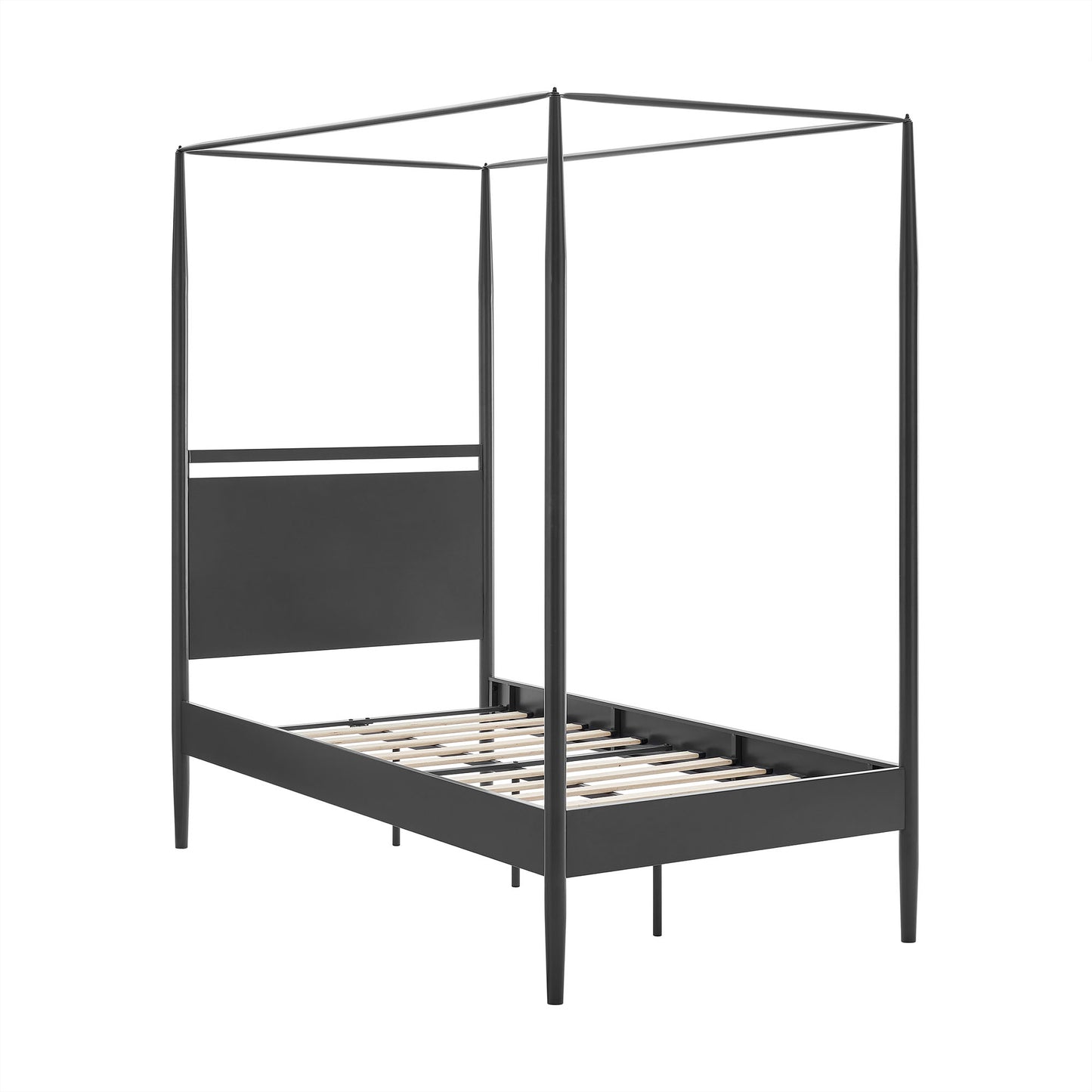 Modway - Marlowe 4-Poster Canopy Metal Twin Platform Bed by Modway  Bedroom Beds Black - MOD-7221-CHA-NPT