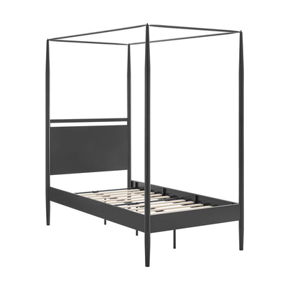 Modway - Marlowe 4-Poster Canopy Metal Twin Platform Bed by Modway  Bedroom Beds Black - MOD-7221-CHA-NPT