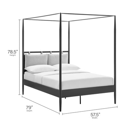 Modway - Marlowe 4-Poster Canopy Metal Full Platform Bed by Modway  Bedroom Beds Black - MOD-7222-CHA-NPT