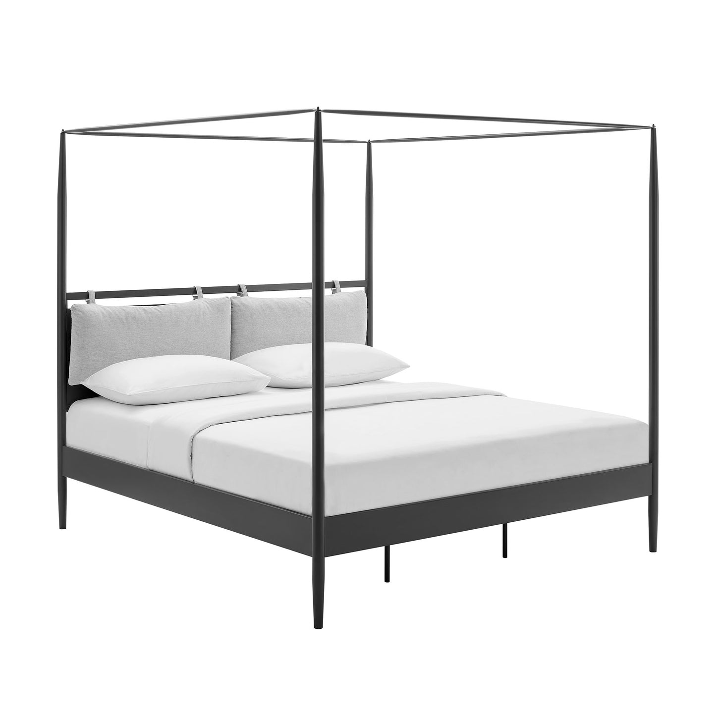 Modway - Marlowe 4-Poster Canopy Metal King Platform Bed by Modway  Bedroom Beds Black - MOD-7224-CHA-NPT