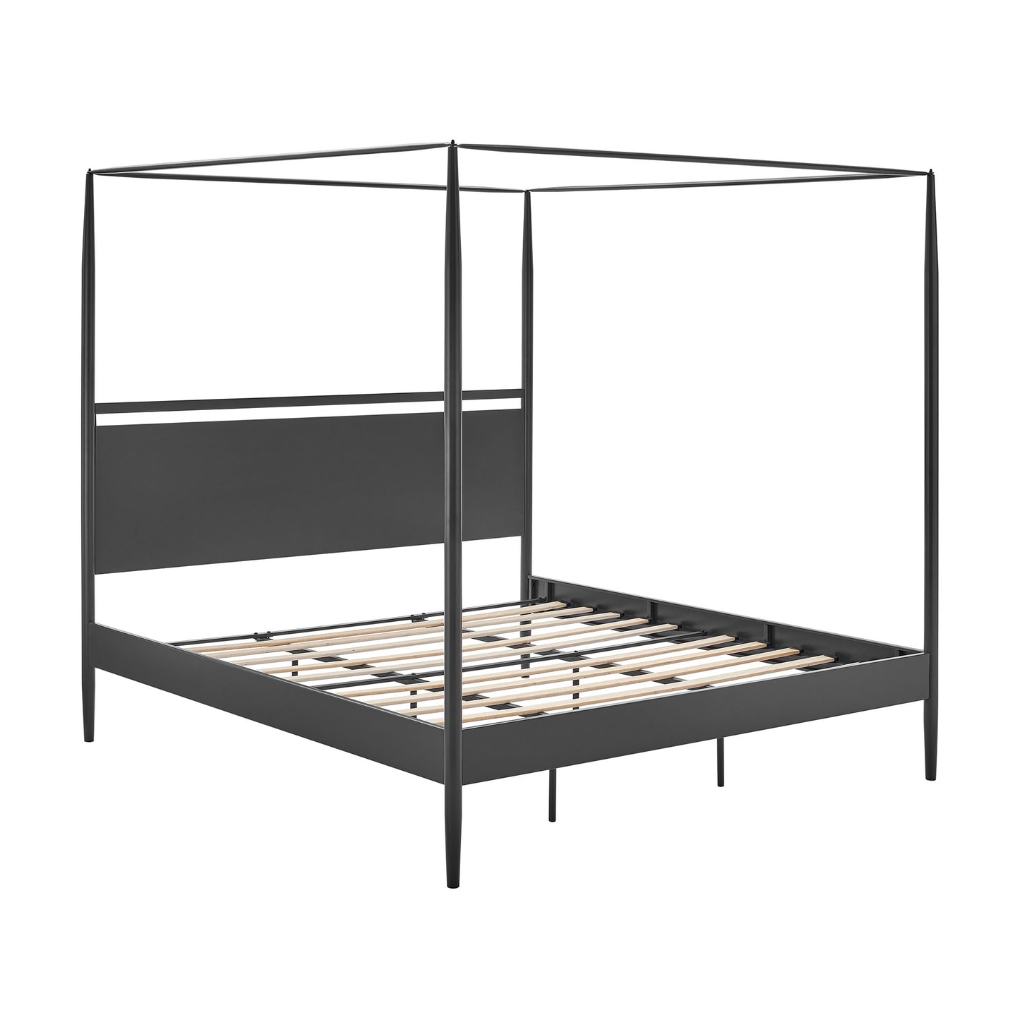 Modway - Marlowe 4-Poster Canopy Metal King Platform Bed by Modway  Bedroom Beds Black - MOD-7224-CHA-NPT