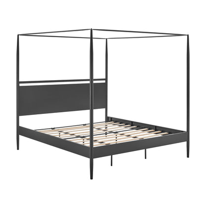 Modway - Marlowe 4-Poster Canopy Metal King Platform Bed by Modway  Bedroom Beds Black - MOD-7224-CHA-NPT