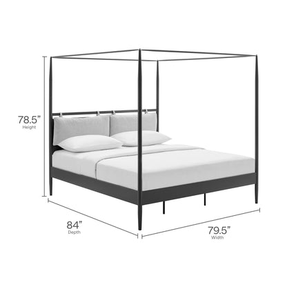 Modway - Marlowe 4-Poster Canopy Metal King Platform Bed by Modway  Bedroom Beds Black - MOD-7224-CHA-NPT