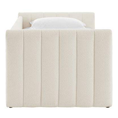 Modway - Veyla Channel Tufted Boucle Twin Daybed With Trundle by Modway Bedroom Beds Cloud - MOD-7235-CLO