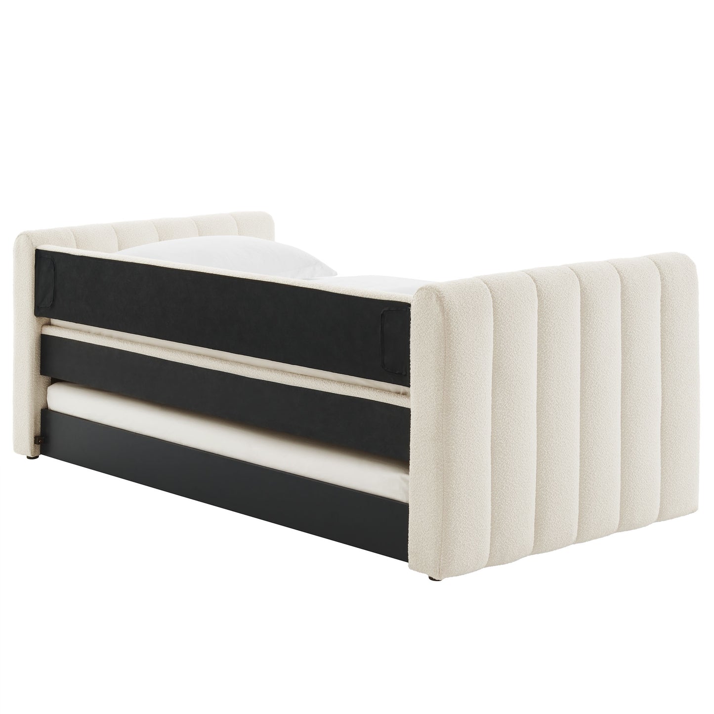 Modway - Veyla Channel Tufted Boucle Twin Daybed With Trundle by Modway Bedroom Beds Cloud - MOD-7235-CLO