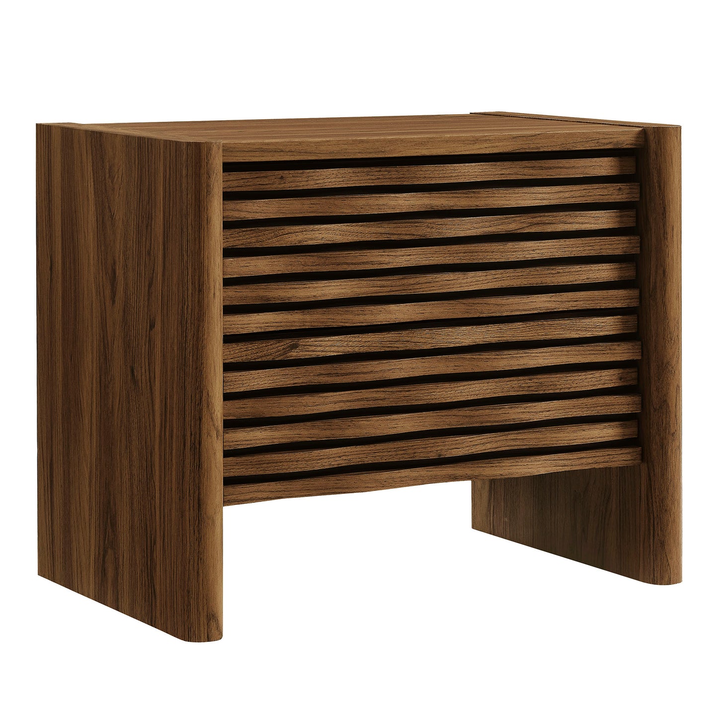 Modway - Emric Wave Nightstand by Modway Bedroom Case Goods Walnut - MOD-7236-WAL
