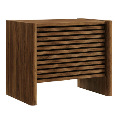Modway - Emric Wave Nightstand by Modway Bedroom Case Goods Walnut - MOD-7236-WAL