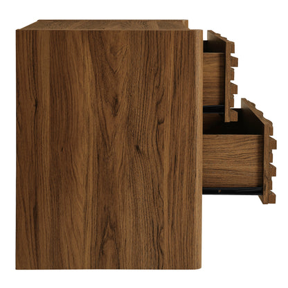 Modway - Emric Wave Nightstand by Modway Bedroom Case Goods Walnut - MOD-7236-WAL