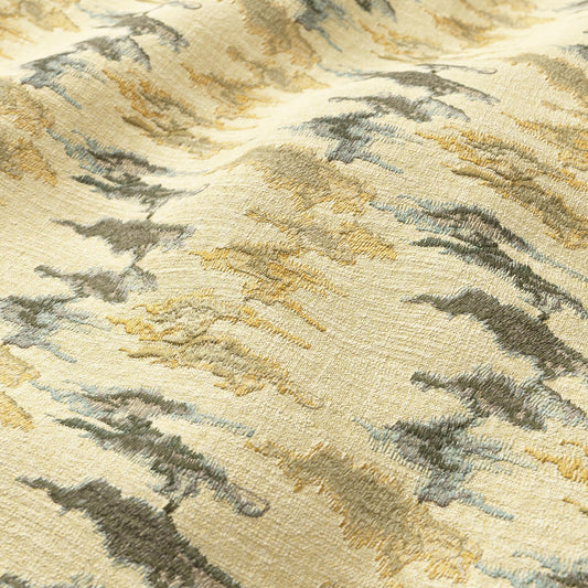 JF Fabrics MOMBASA 14 Fabric Ikat, Abstract, Transitional, Modern Yellow, Tan, Blue  Embroidery - 9013214 J9161