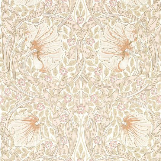 MORRIS & CO Pimpernel Wallpaper Leaves , Trees Cochineal Pink  Surface- Printed Wallpaper - MSIM217064