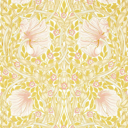 MORRIS & CO Pimpernel Wallpaper Leaves , Trees Sunflower,Pink  Surface- Printed Wallpaper - MSIM217065
