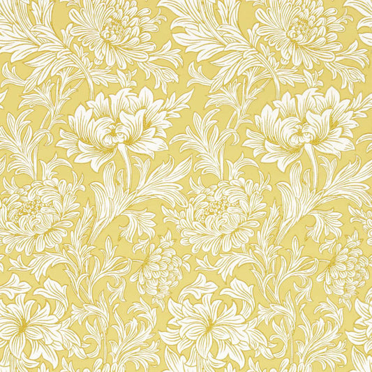 MORRIS & CO Chrysanthemum Toile Wallpaper Contemporary, Floral Weld  Surflex-Printed Wallpaper - MSIM217068