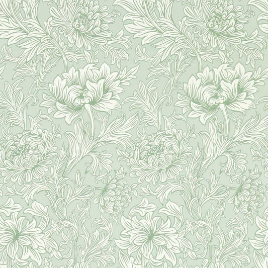 MORRIS & CO Chrysanthemum Toile Wallpaper Contemporary, Floral Willow  Surflex-Printed Wallpaper - MSIM217069