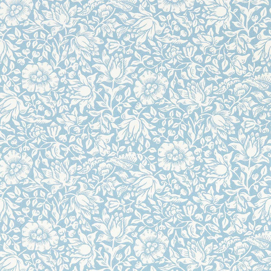 MORRIS & CO Mallow Wallpaper Contemporary, Floral Powder Blue  Surface- Printed Wallpaper - MSIM217071