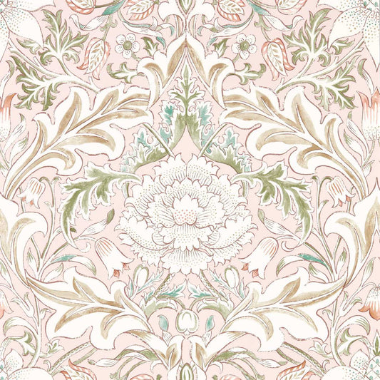 MORRIS & CO Simply Severn Wallpaper Contemporary, Floral Cochineal,Willow  Gravure - Wide Width Printed Wallpaper - MSIM217073