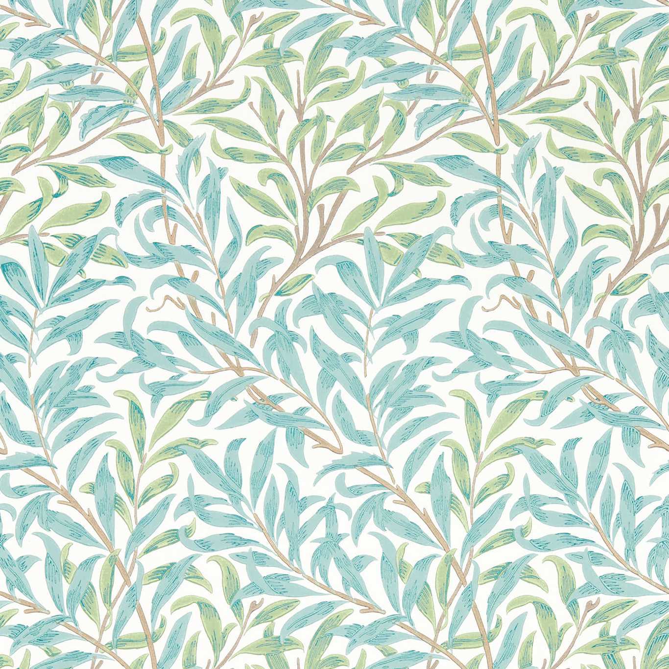 MORRIS & CO Willow Boughs Wallpaper Leaves , Trees Willow,Seaglass  Surface- Printed Wallpaper - MSIM217083