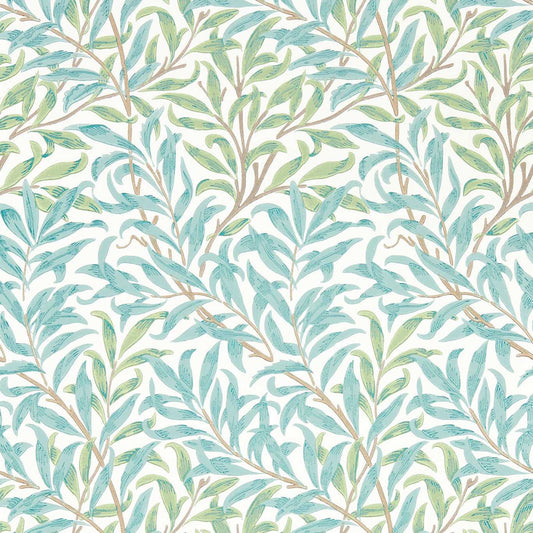 MORRIS & CO Willow Boughs Wallpaper Leaves , Trees Willow,Seaglass  Surface- Printed Wallpaper - MSIM217083