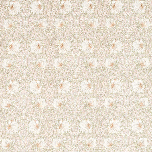 MORRIS & CO Pimpernel Fabric Leaves , Trees Cochineal Pink   - MSIM226900