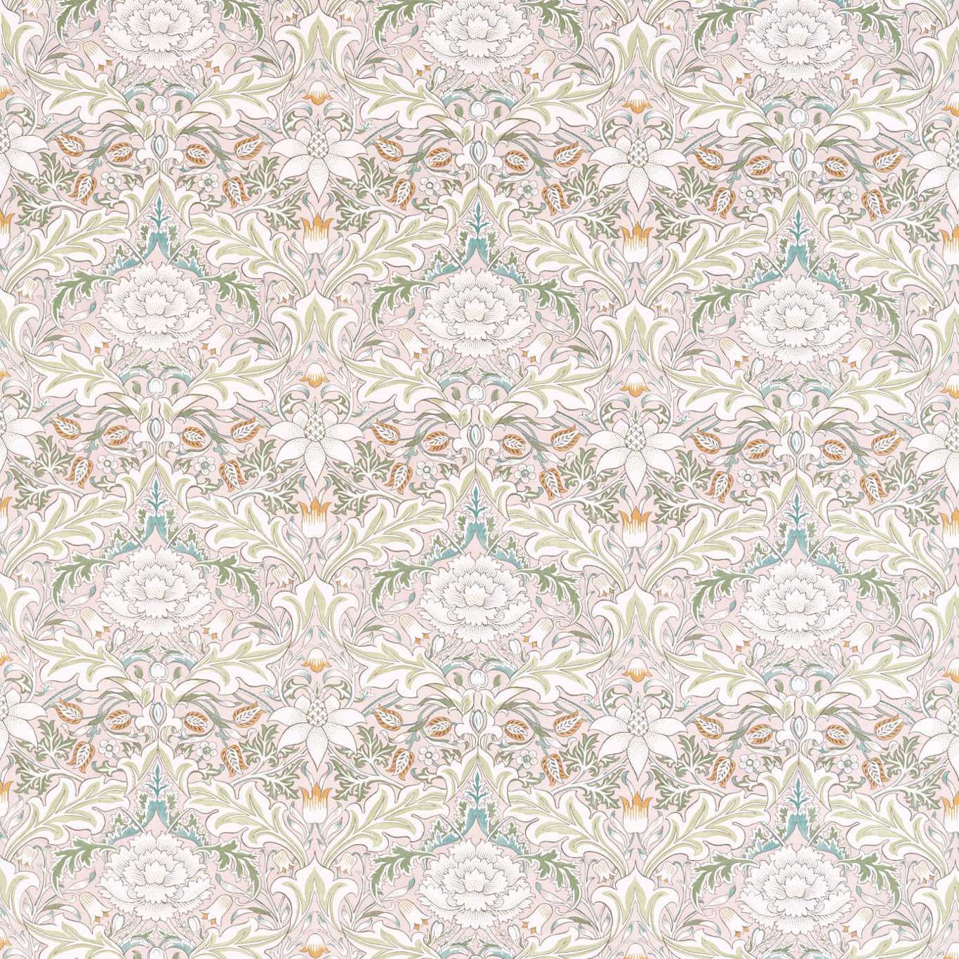 MORRIS & CO Simply Severn Fabric Contemporary, Floral Cochineal,Willow   - MSIM226904