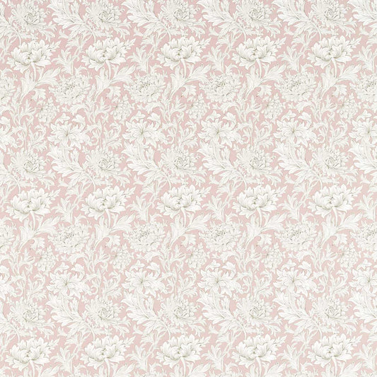MORRIS & CO Chrysanthemum Toile Fabric Contemporary, Floral Cochineal Pink   - MSIM226910