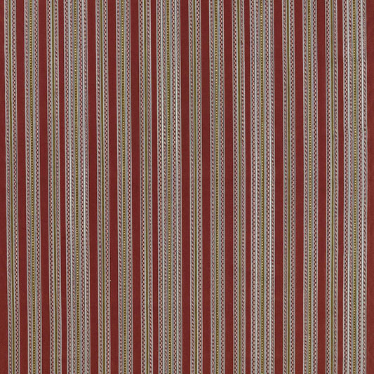 MORRIS & CO Bexleyheath Stripe Fabric Stripes Wine   - MSTR237686