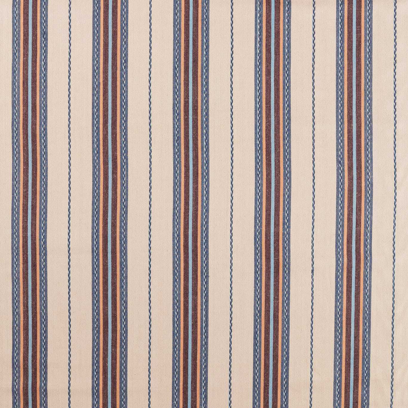 MORRIS & CO Lechlade Stripe Fabric Stripes Woad,Linen   - MSTR237688