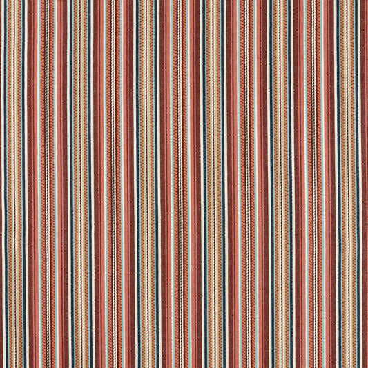 MORRIS & CO Woodford Stripe Fabric Stripes Mulberry   - MSTR237694