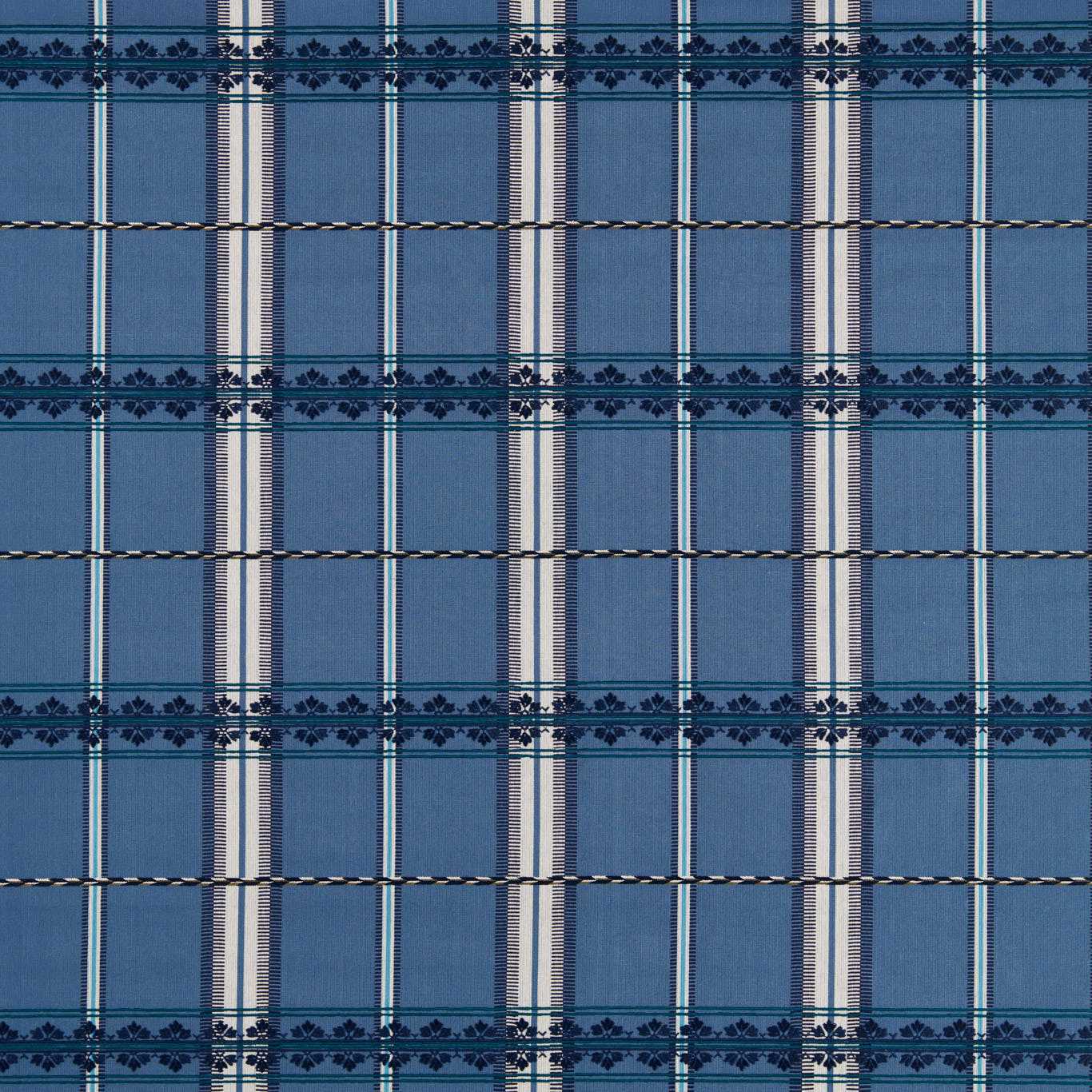 MORRIS & CO Hanover Check Fabric Checks Indigo   - MSTR237696