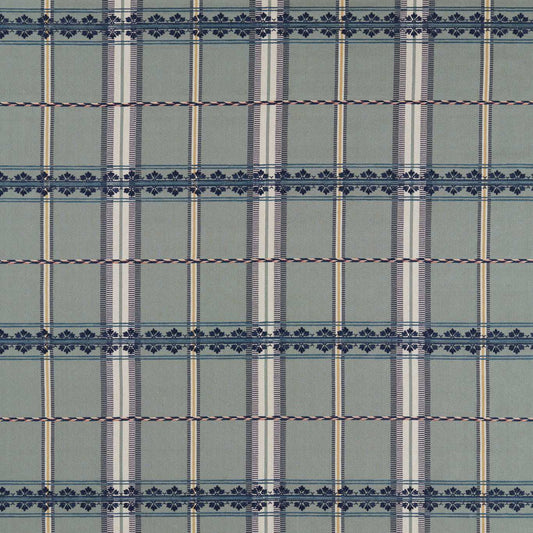 MORRIS & CO Hanover Check Fabric Checks Teal,Indigo   - MSTR237698