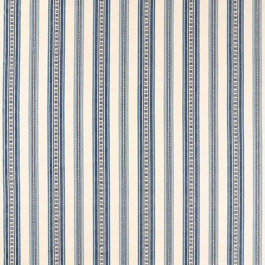 MORRIS & CO Dallington Stripe Fabric Stripes Indigo   - MSTR237700